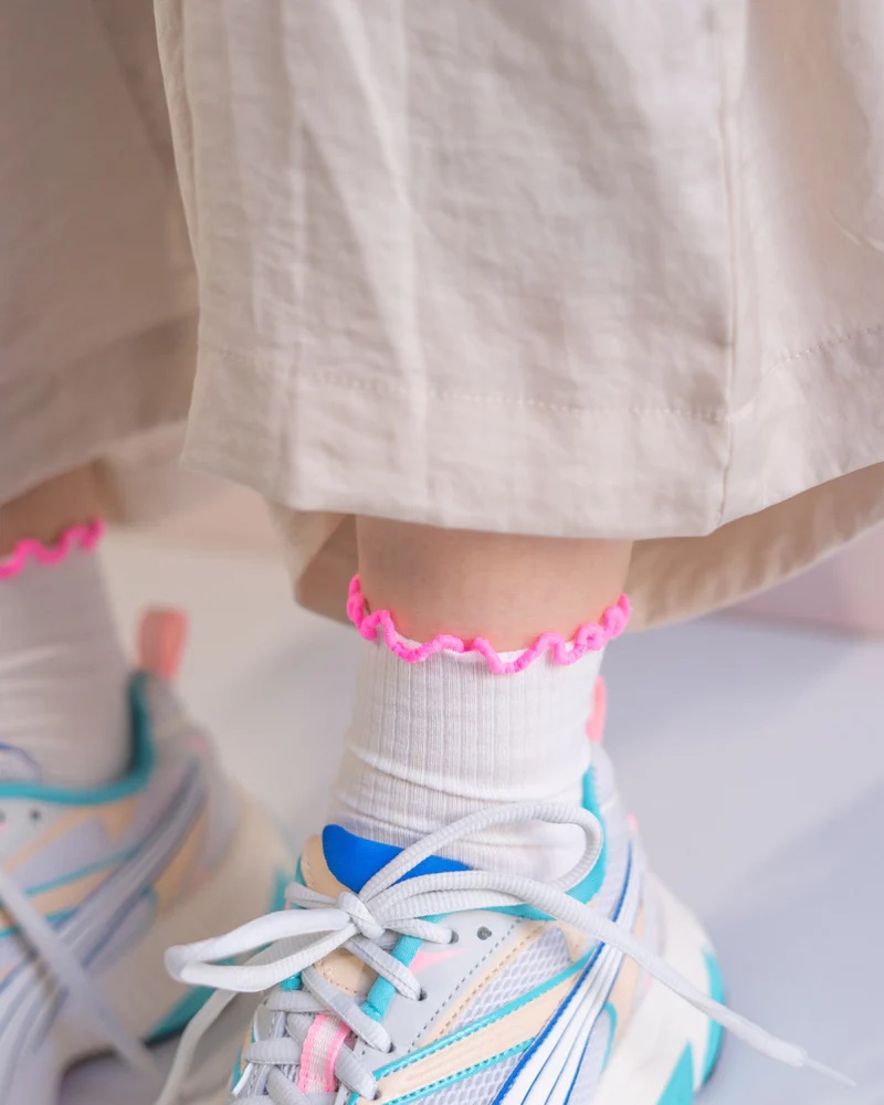 Sneaker Spaghetti Socken Rollsaum Größe 35-38