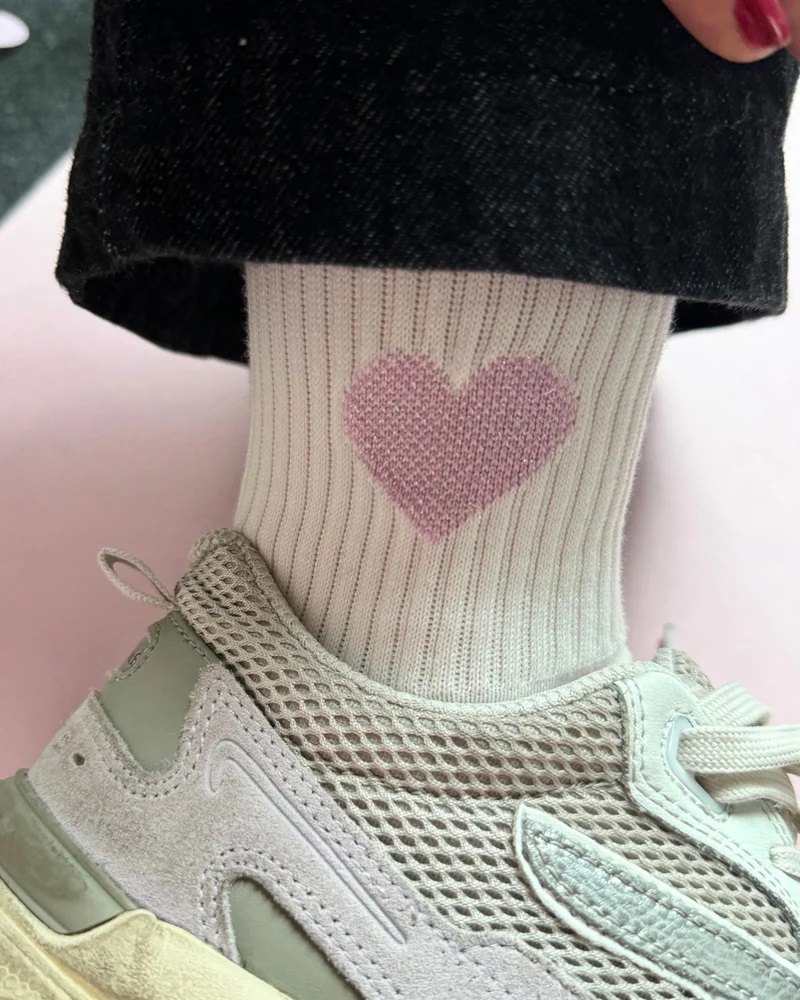 Sneaker Socken Glitter Love Größe 39-43