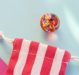 Murmel aus Muranoglas rot