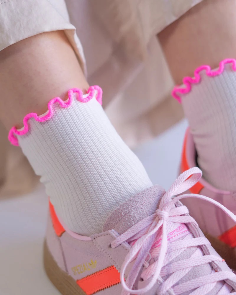 Sneaker Spaghetti Socken Rollsaum Größe 35-38