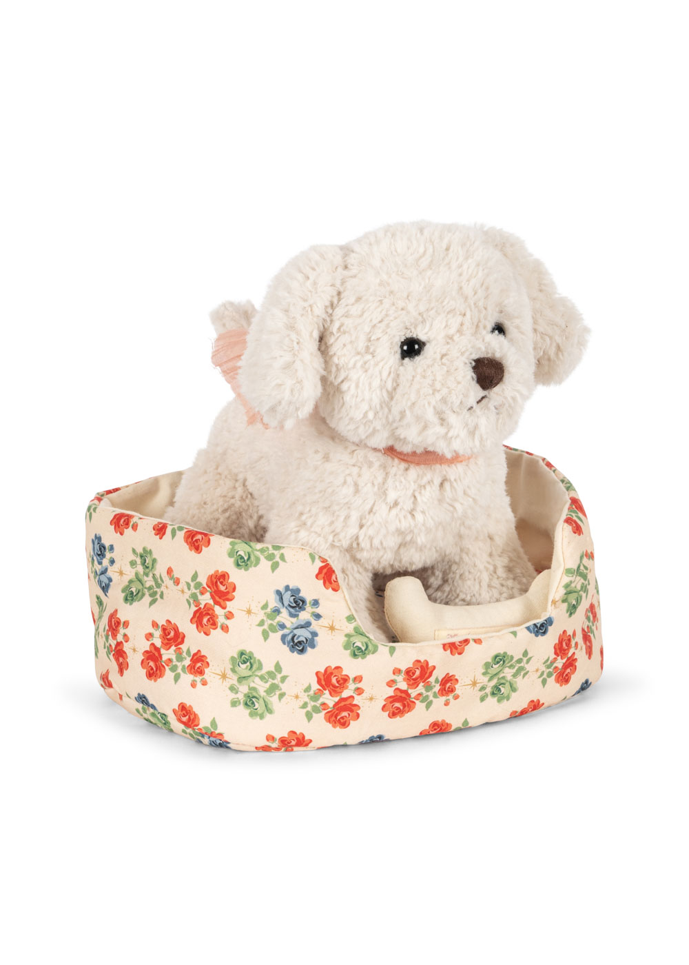 Hundewelpe Madeleine mit Hundekorb