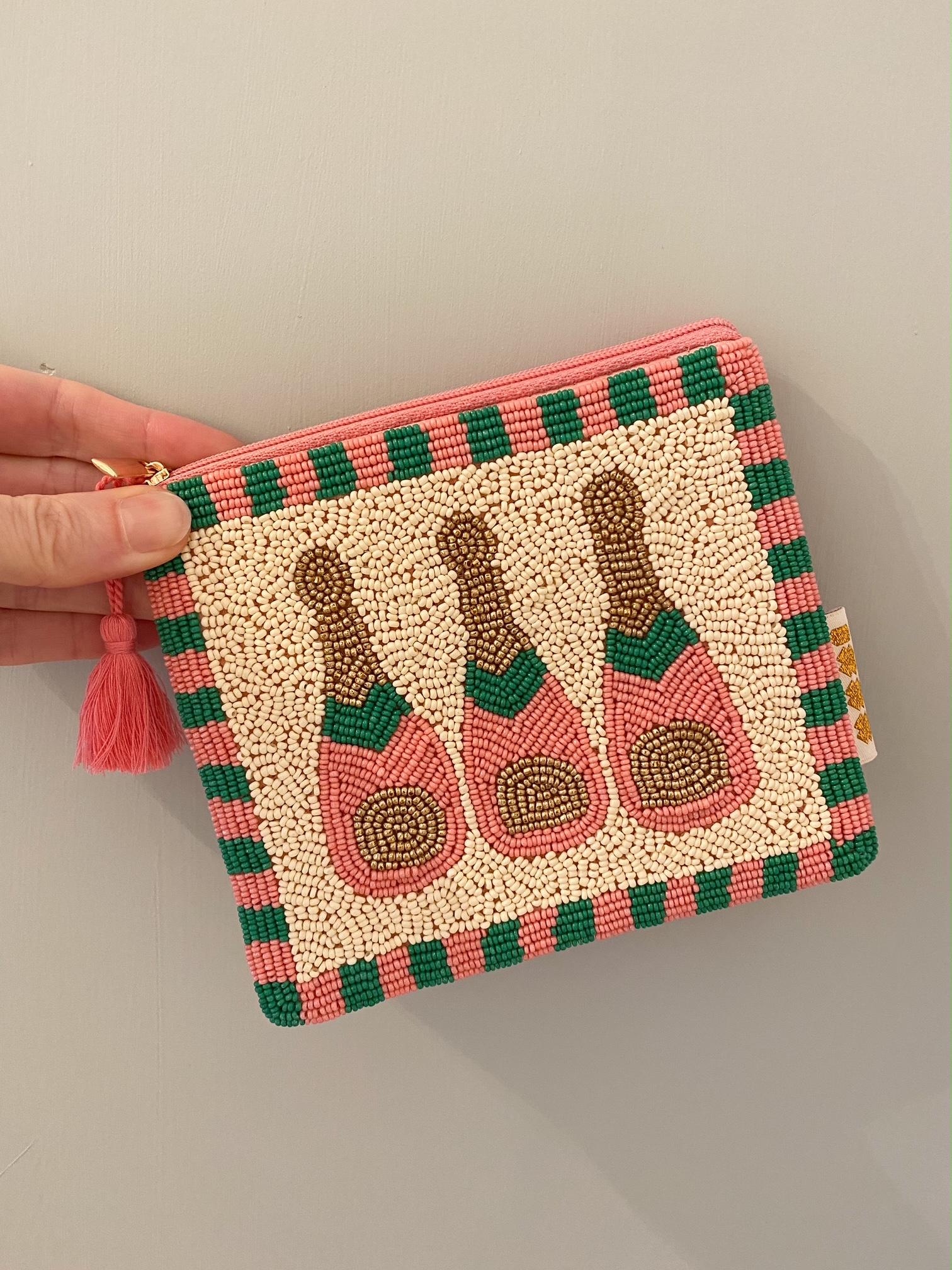 Etui mit Perlen Champagner