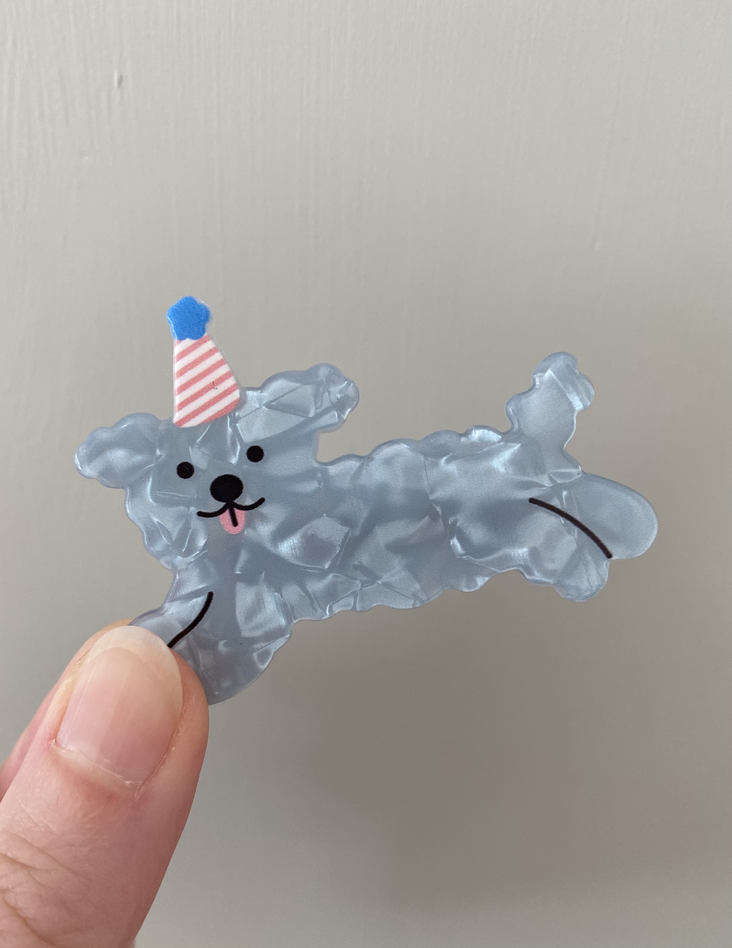 Haarclip Hund blau