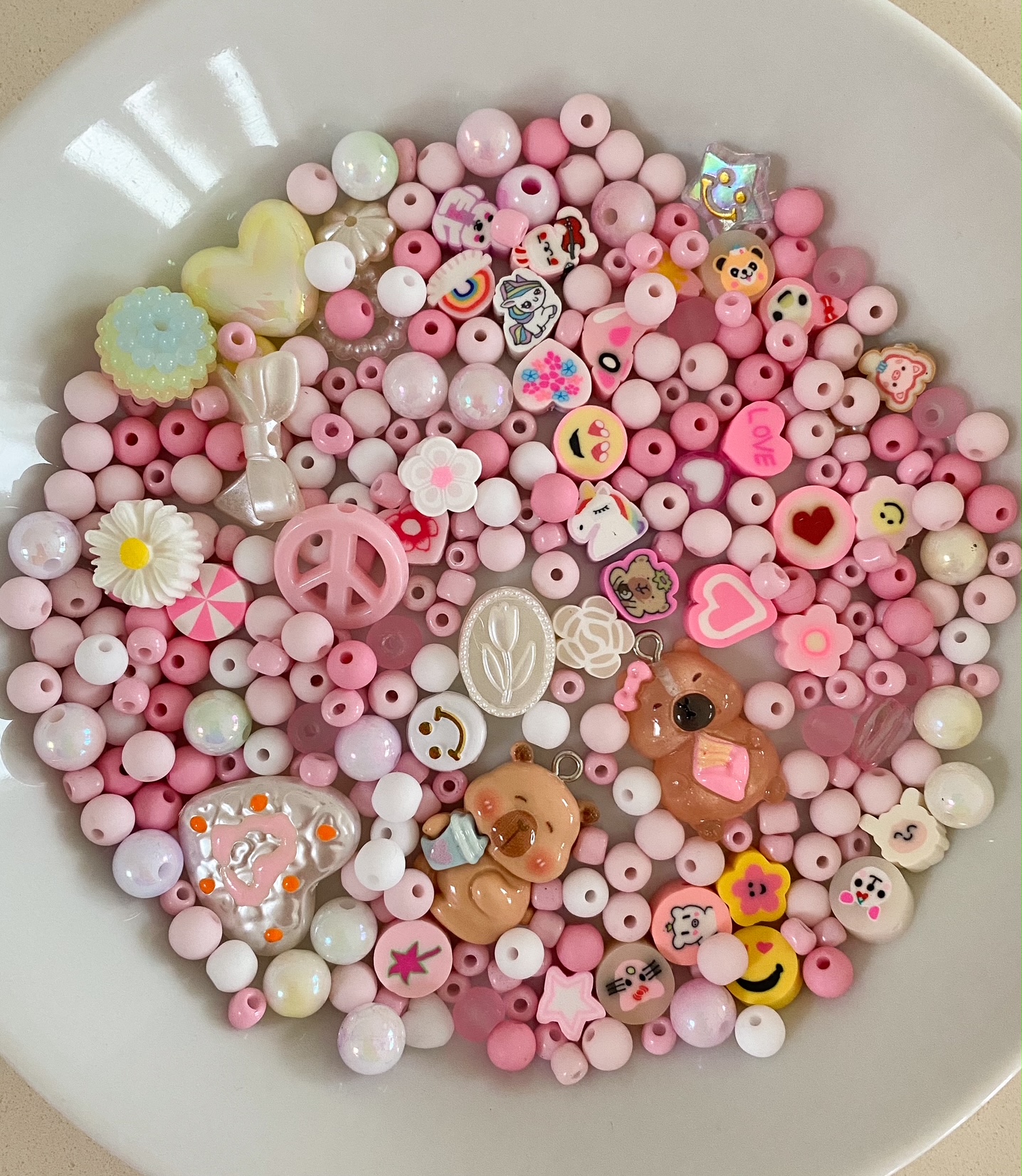 Perlenmix Anhänger 2x Capybara