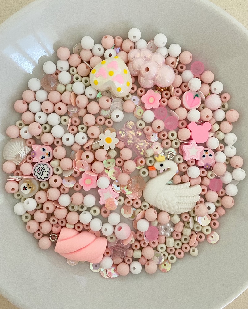 Perlenmix Anhänger Schwan & Marshmallow