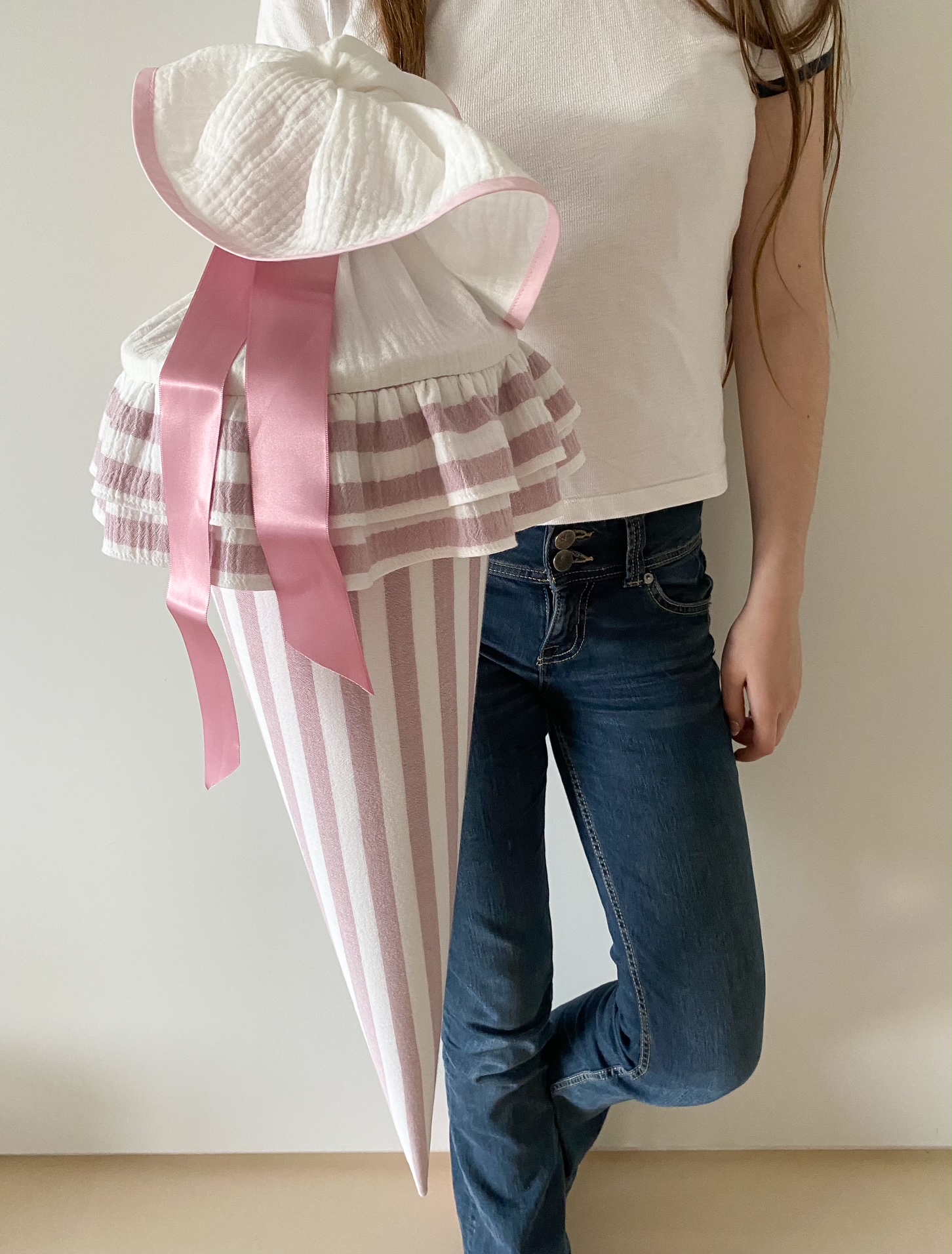 Schultüte 70 cm gestreift