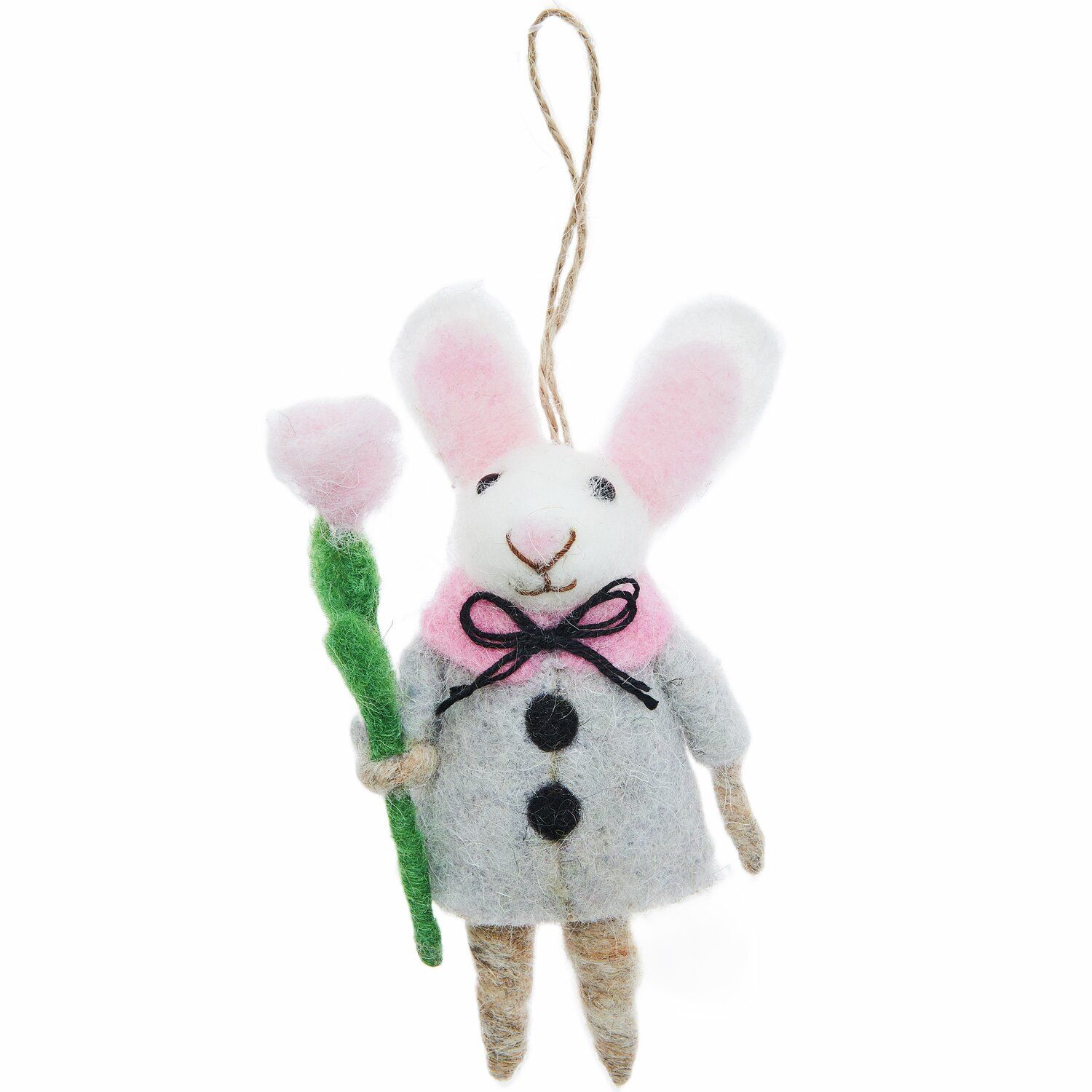 Aufhänger Filz Hase mit Blume