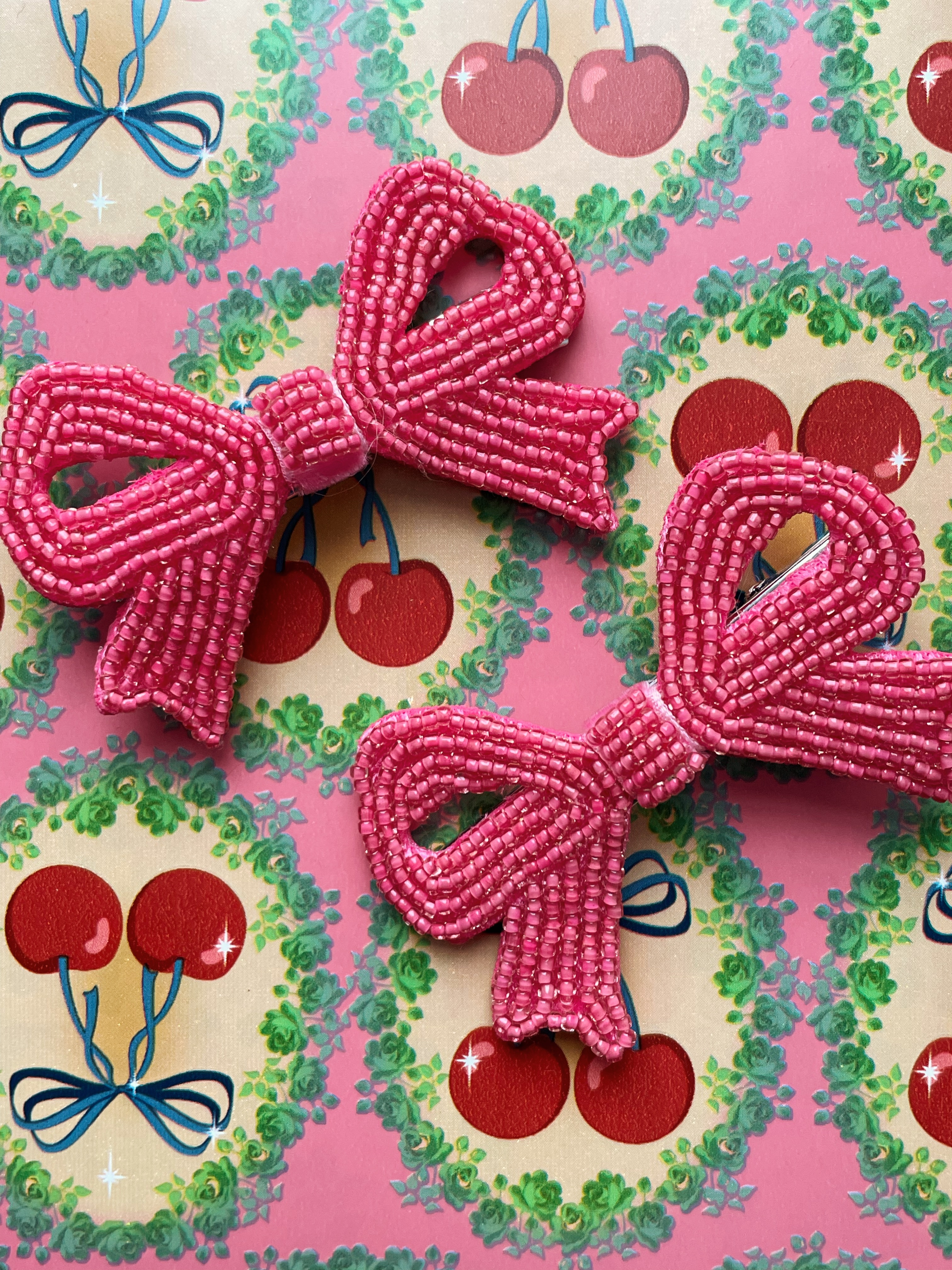 Haarspangen Pearly Bow Set bubblegum 