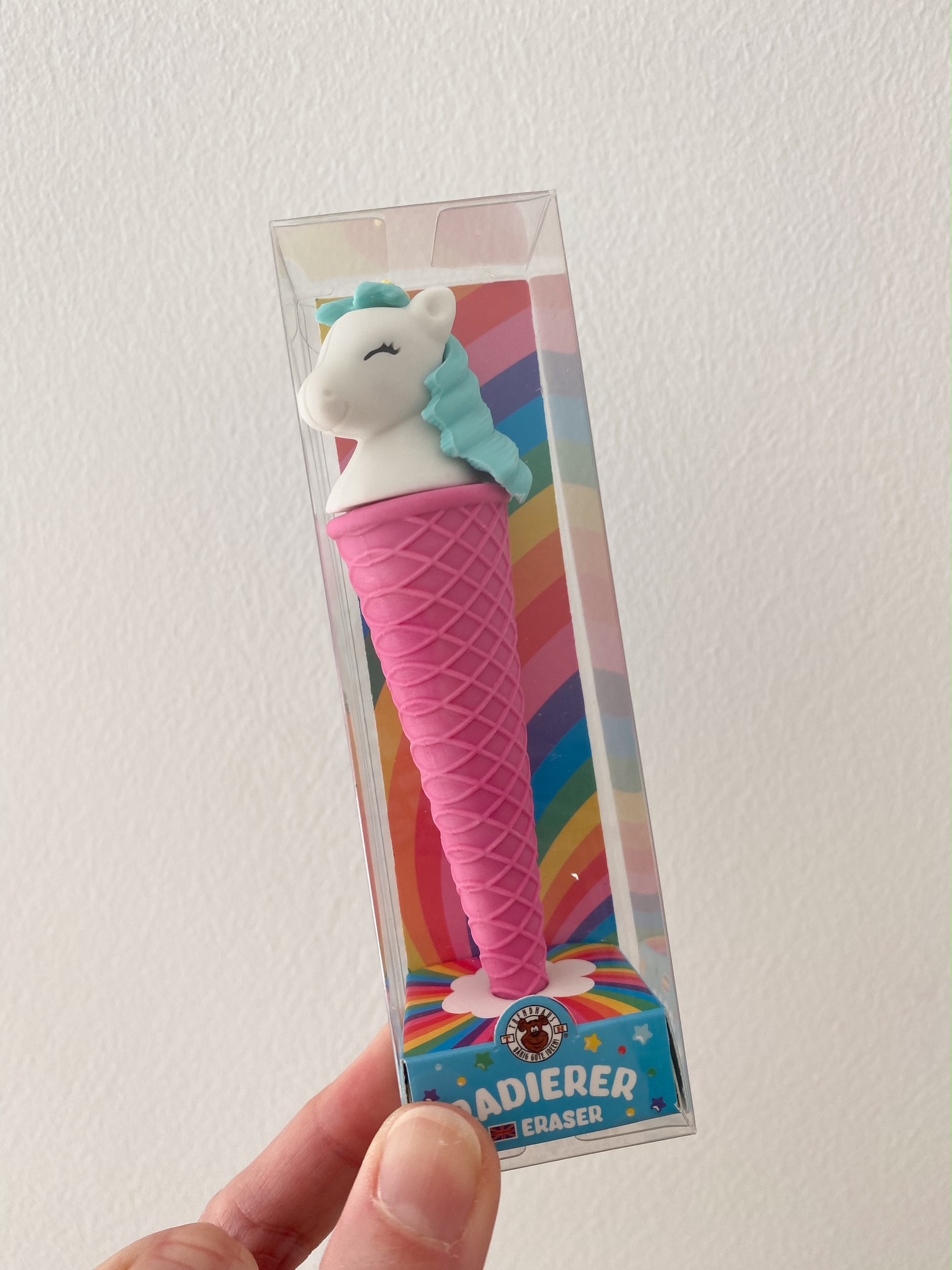 Einhorn Radierer in Waffel pink