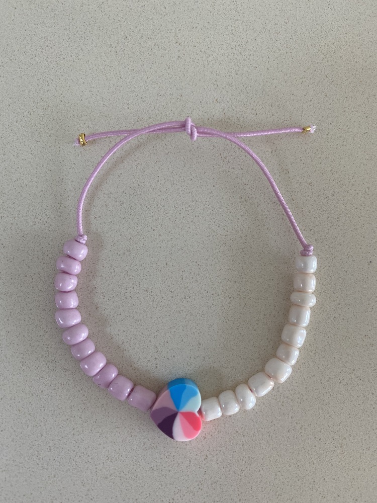 Armband Herz creme flieder