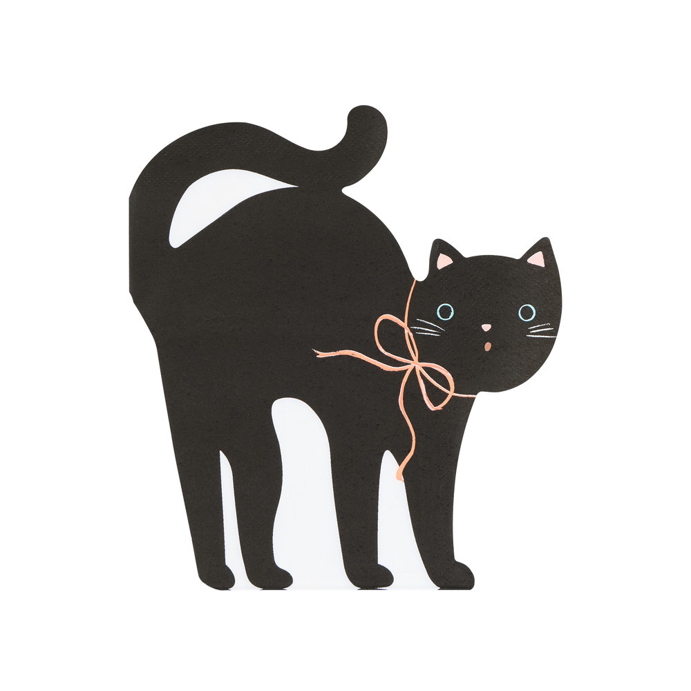 Schwarze Katze Servietten