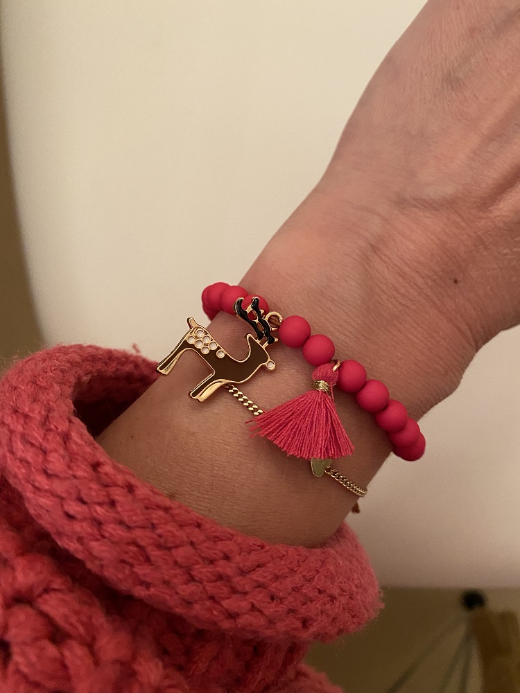 Armband mit Rentier pink