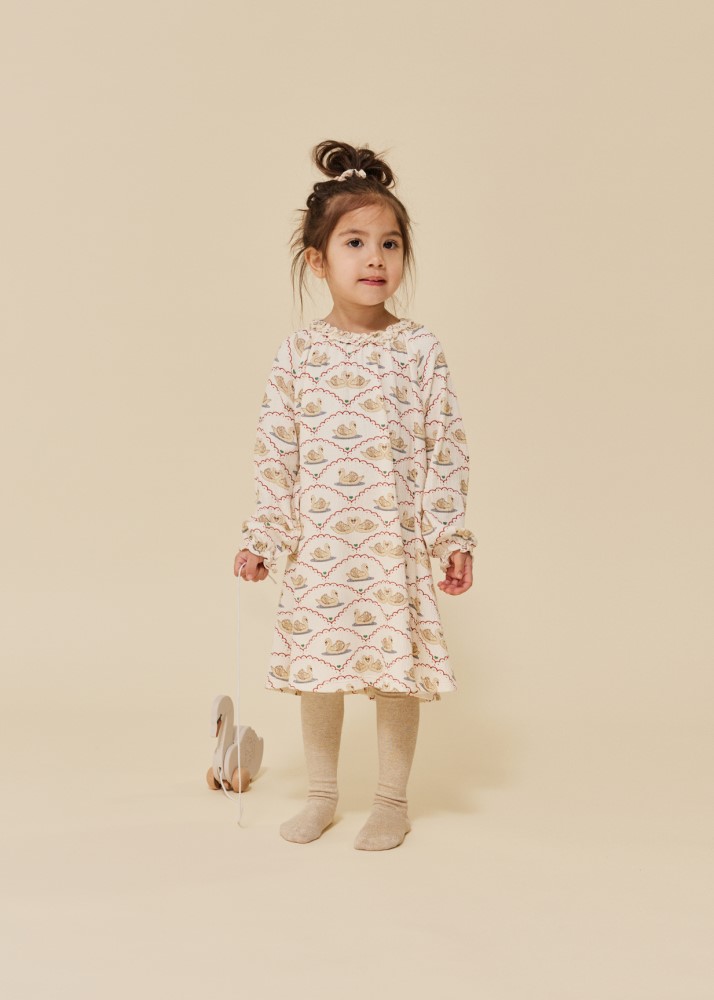 Kleid mit Schwänen