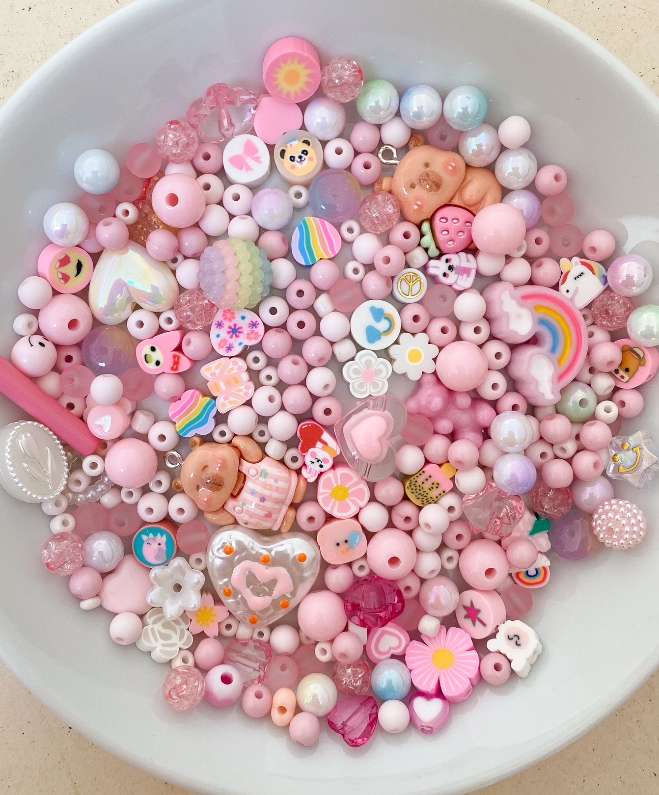 Perlenmix Anhänger 2x Capybara