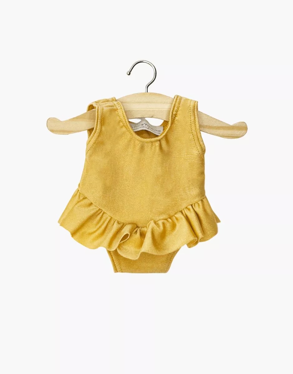 Tanzbody mit Rüschen senfgold