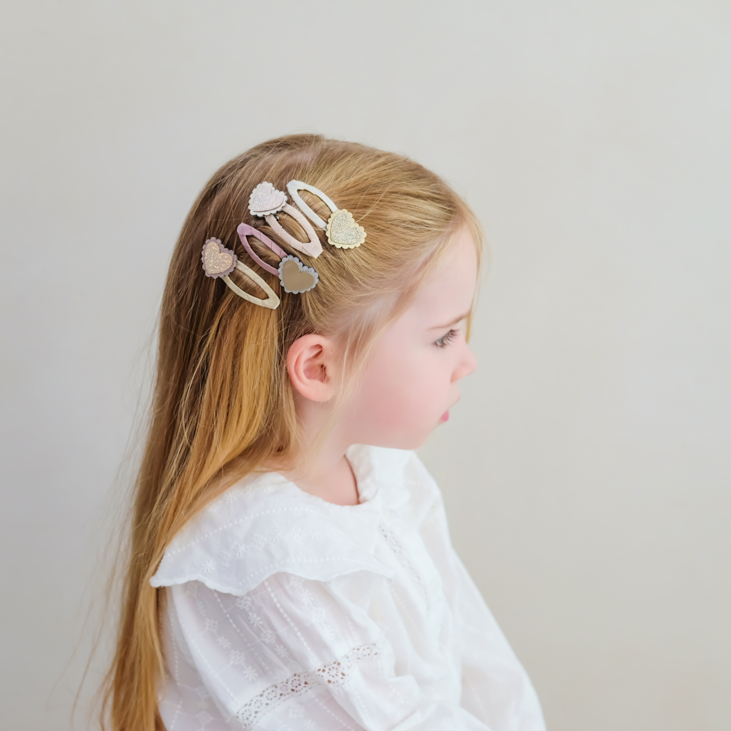 Haarspangen Herzen mit Muschelrand