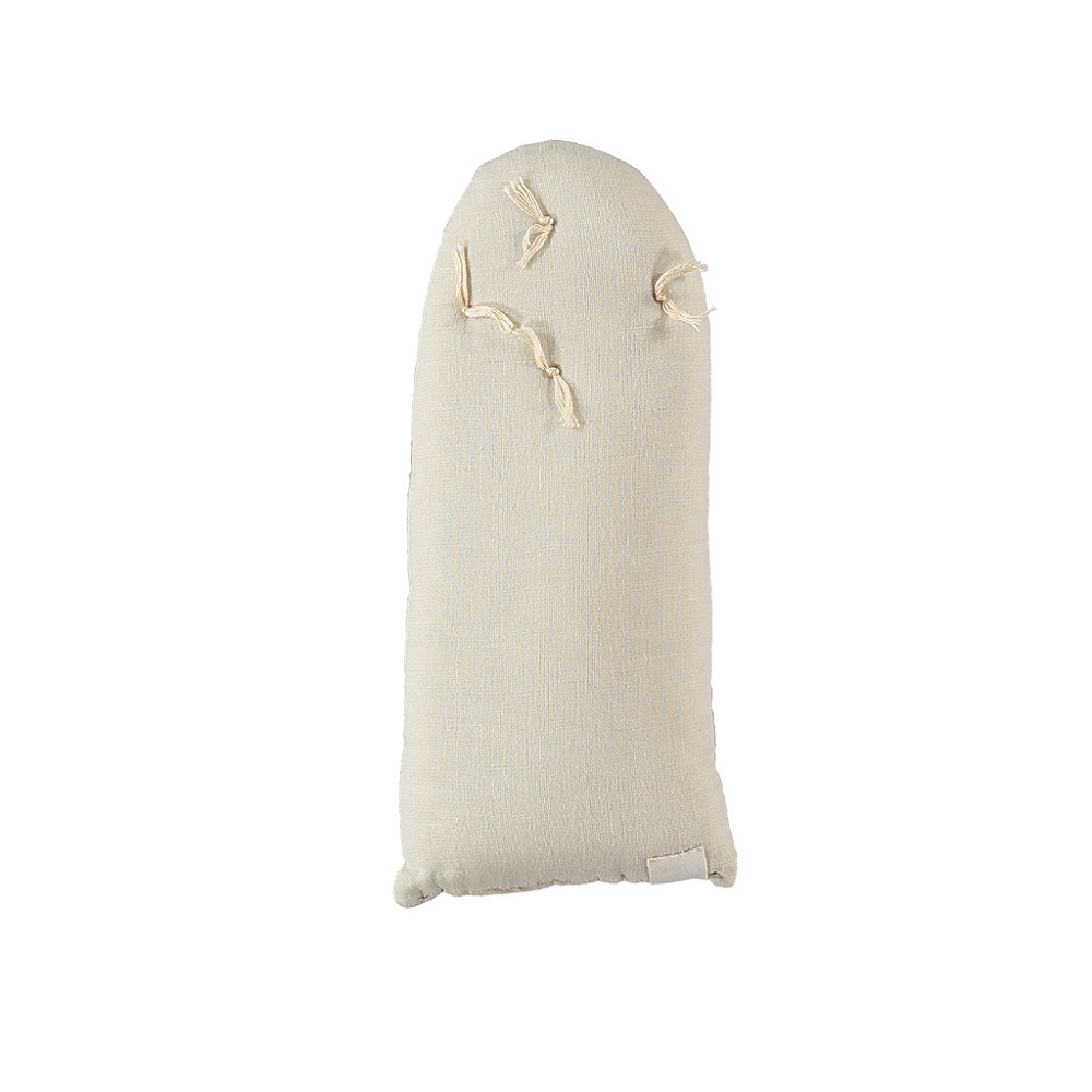 C29BPB_back Katzenkissen, beige, rechteckig, kleine Fransen oben, minimalistisches Design.