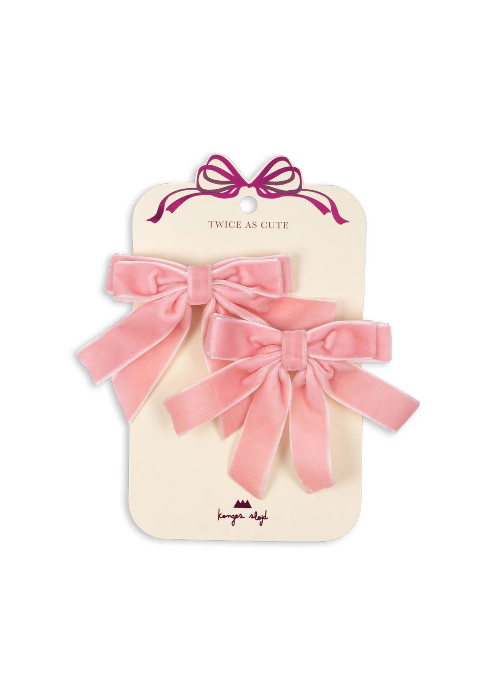 Haarspangen Velvet Bow Set peony pink 