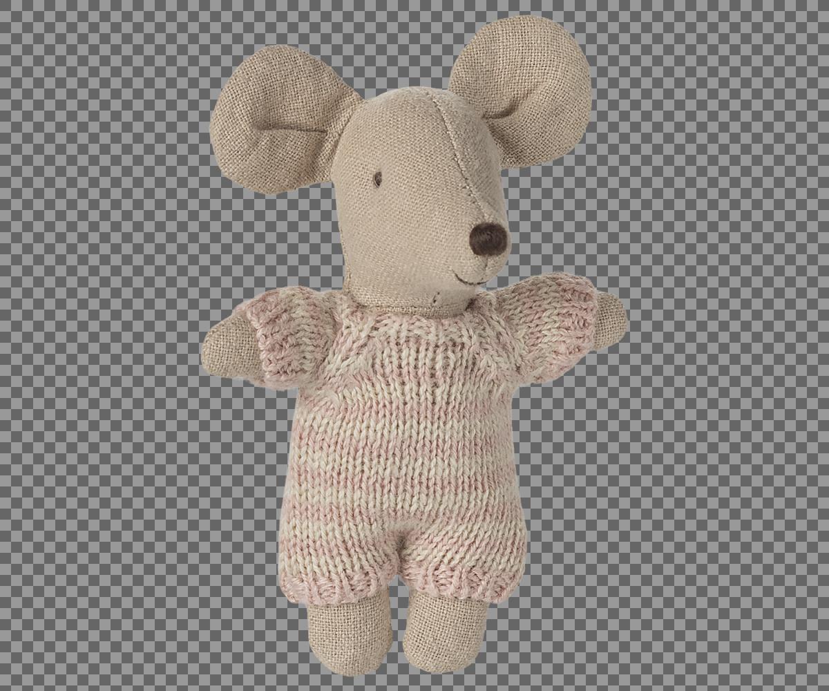 Babymaus in Tragetasche rose