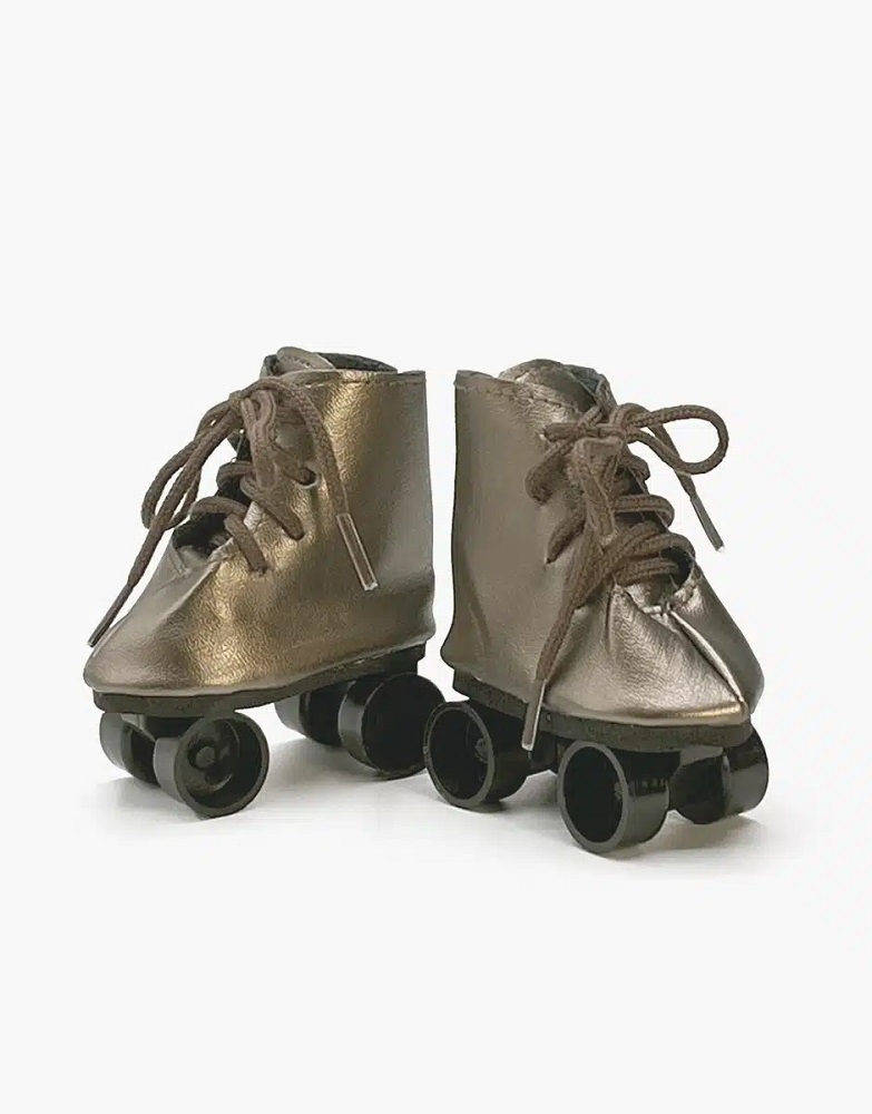 Rollschuhe bronze für Puppen 