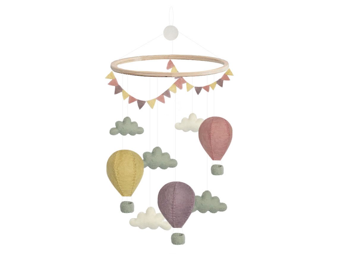 Mobile Heißluftballons pastell