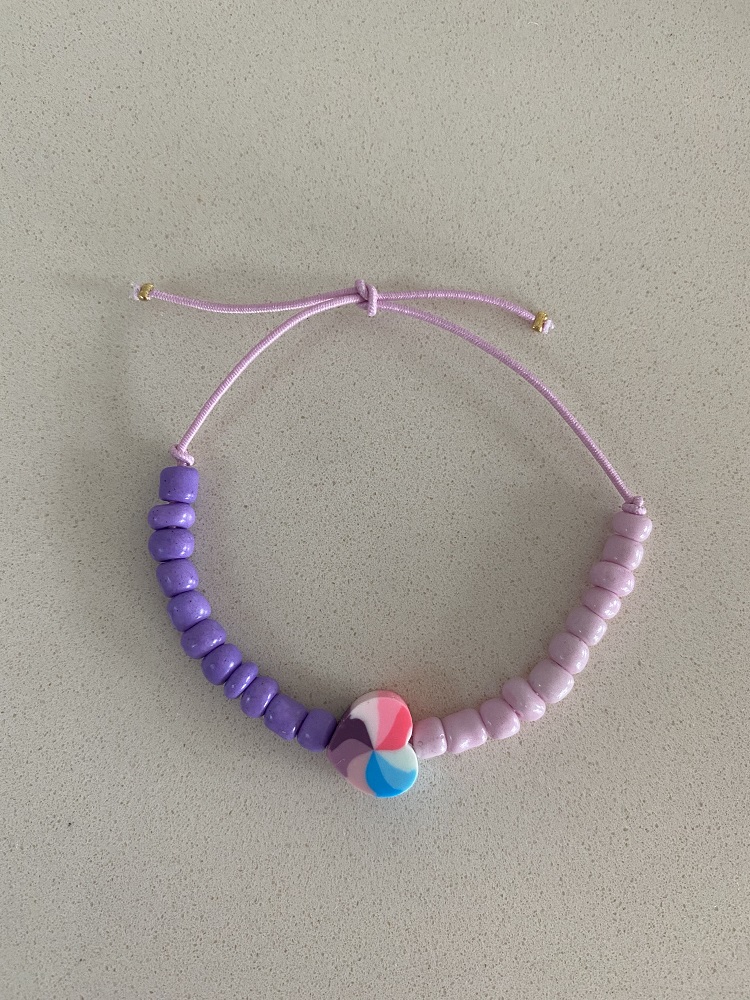 Armband Herz flieder lila