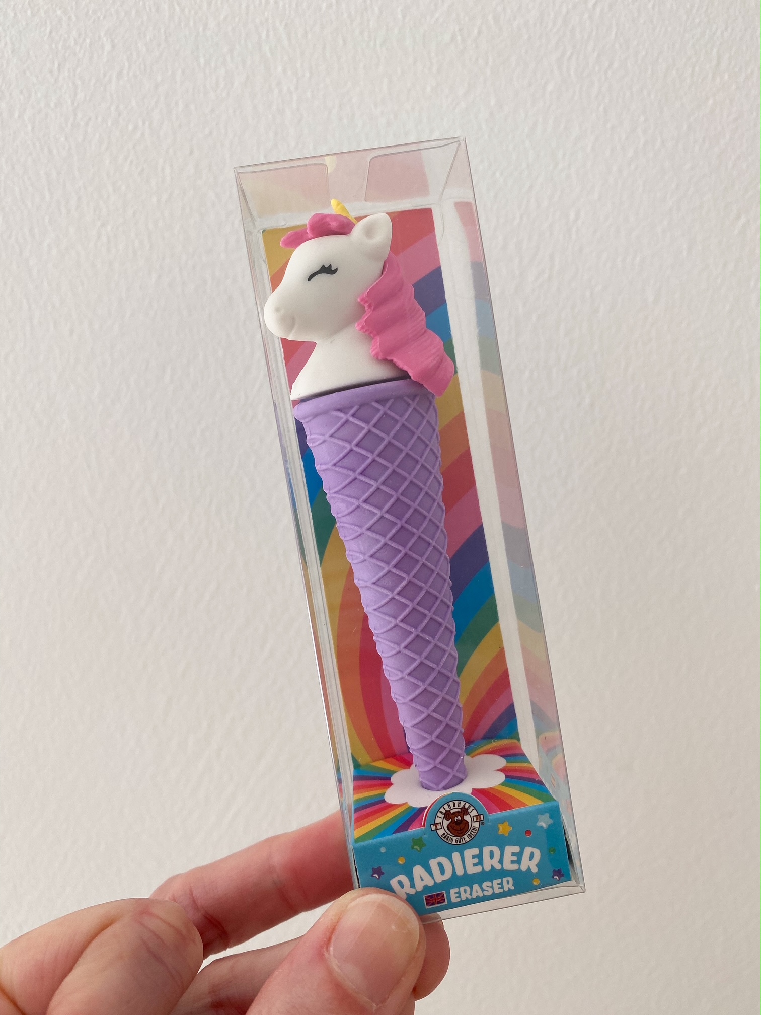 Einhorn Radierer in Waffel lila