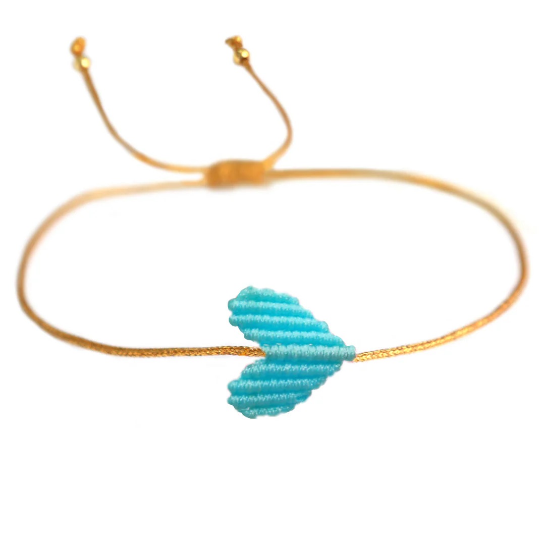 Armband Macrame Herz hellblau