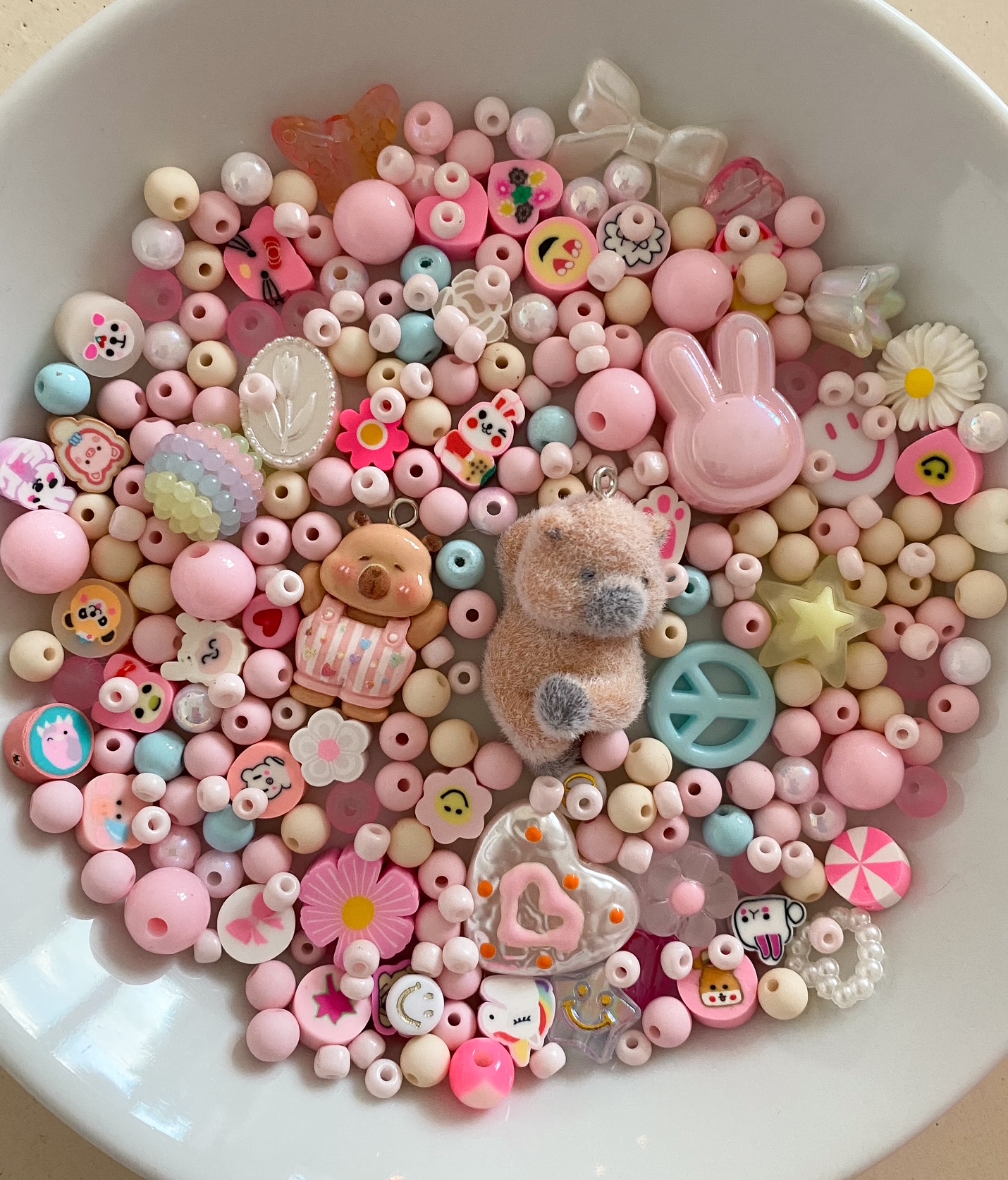 Perlenmix Anhänger 2x Capybara