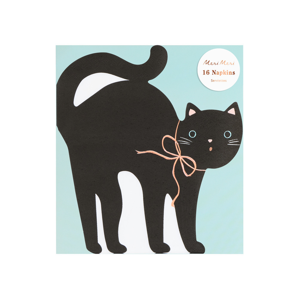 Schwarze Katze Servietten
