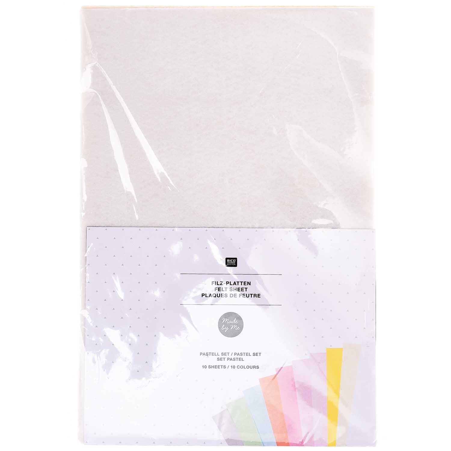 Filzplatten Set pastell 10 Platten 20x30 cm