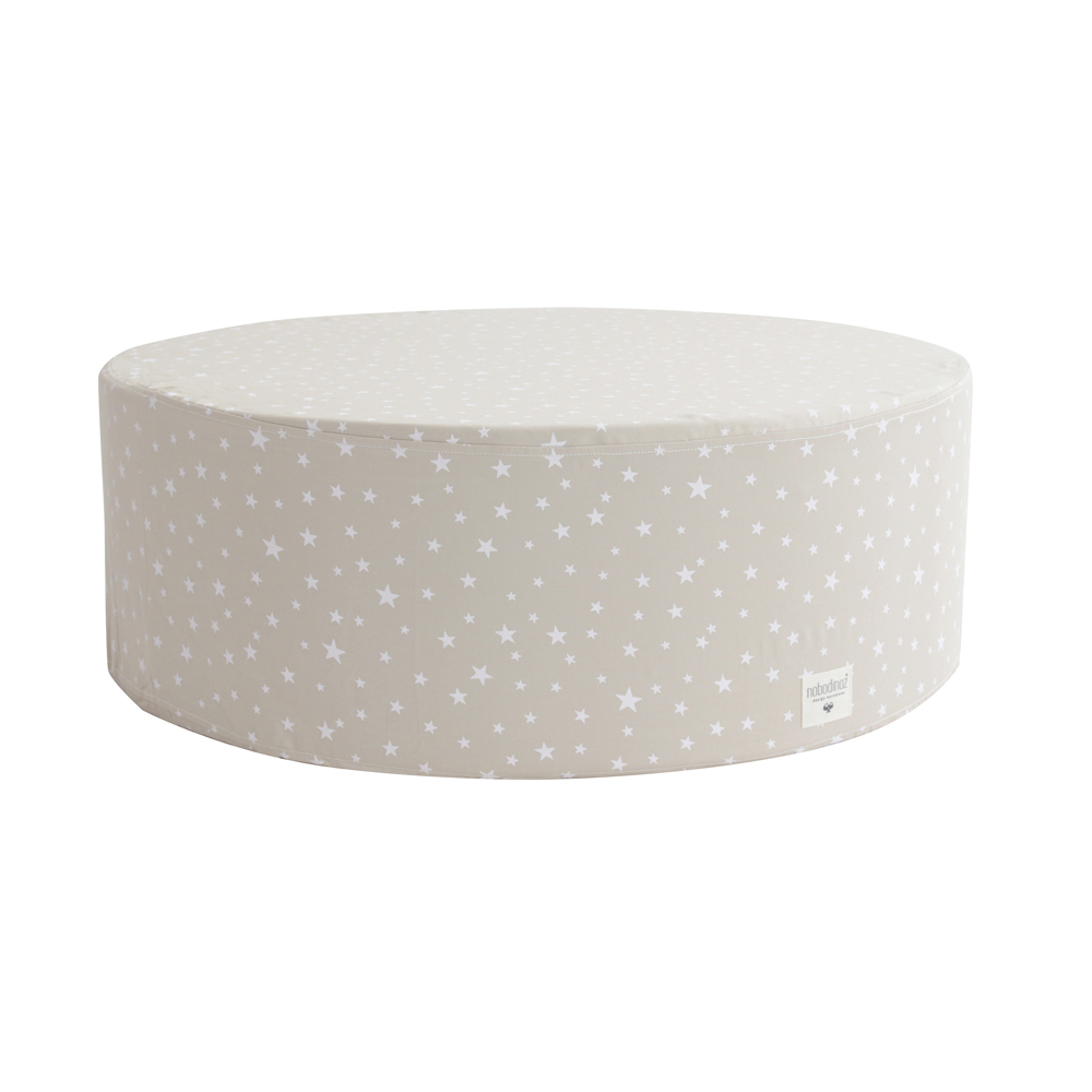Large Soho Pouf sand white stars