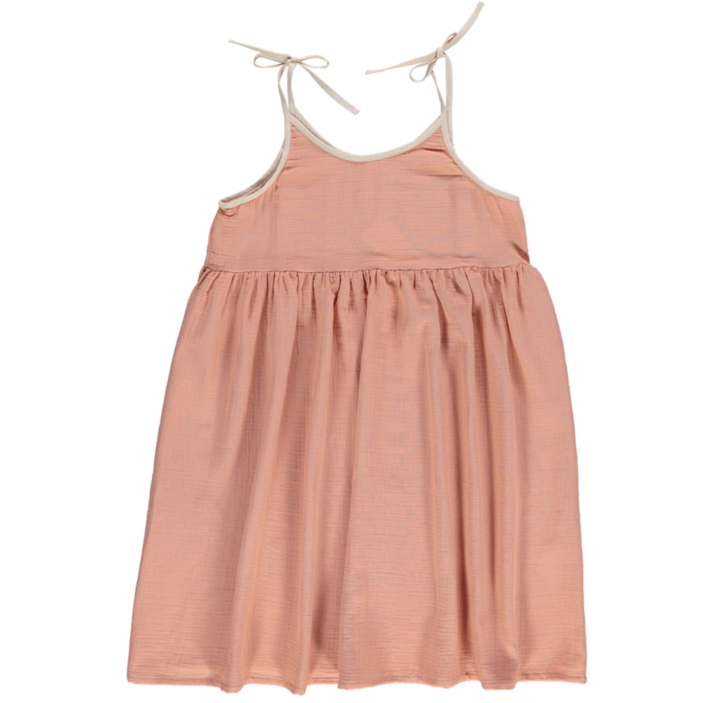 230308-172821_1000x1000j Kinderkleid, rosa, Spaghettiträger, locker fallend, A-Linien-Schnitt, ärmellos, Schleifendetails an den Trägern.