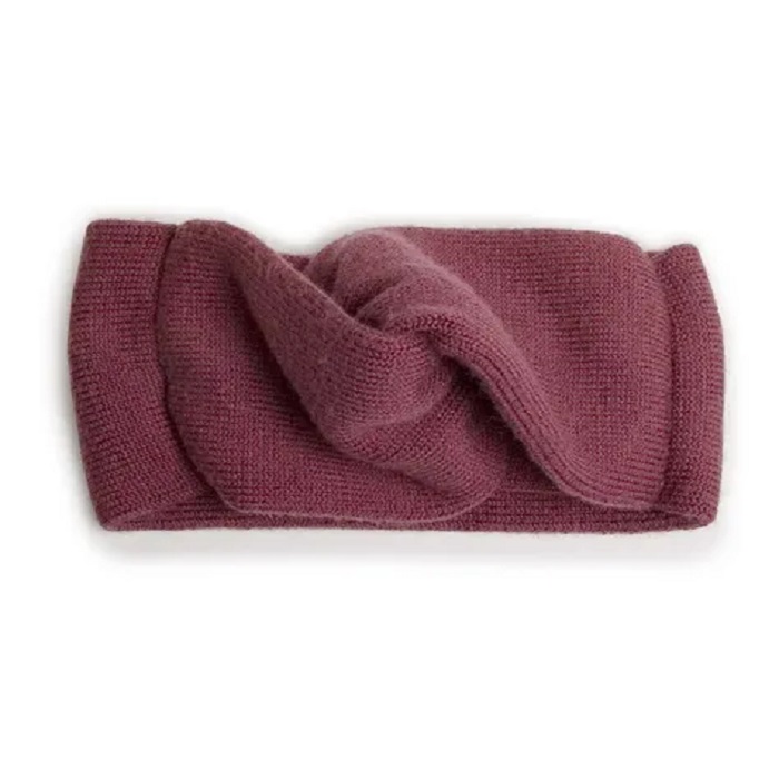 6572_446_-_a_plat Kopfstirnband, gestrickt, Altrosa, Knoten vorne.