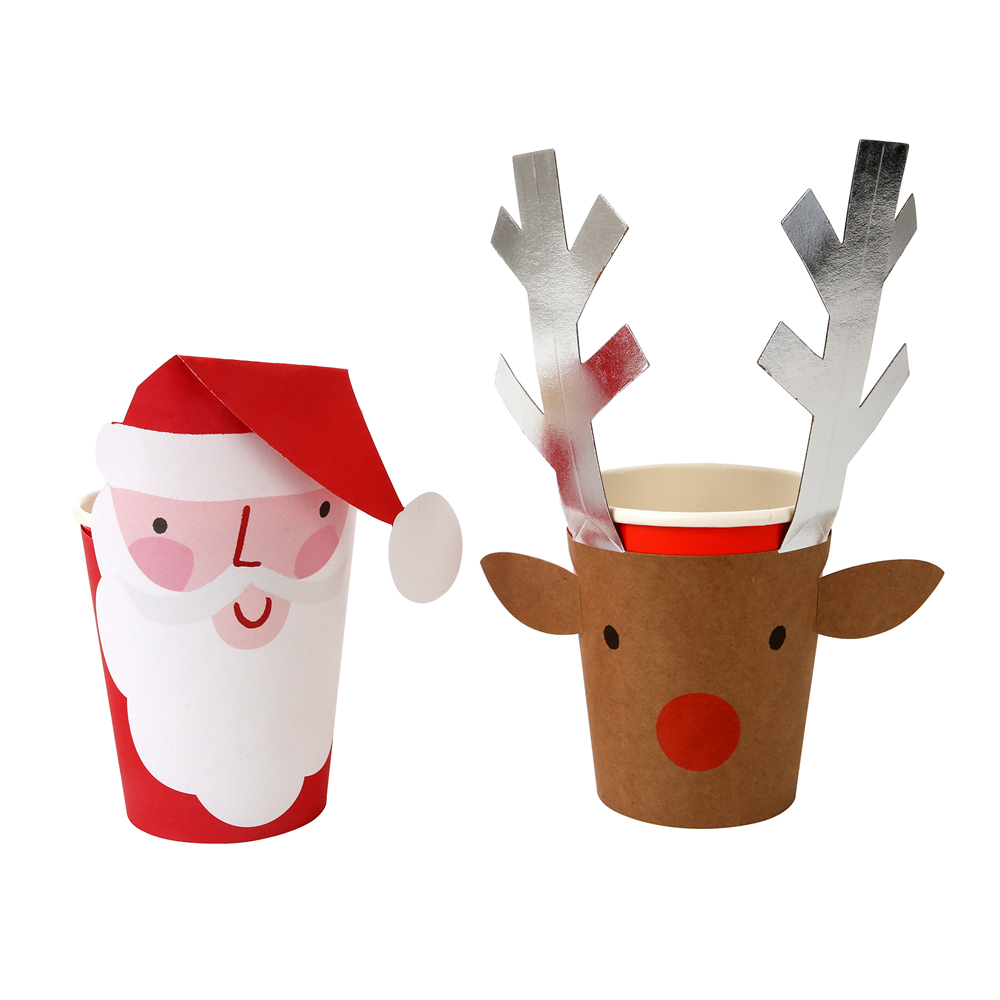 Party Becher Santa & Reindeer