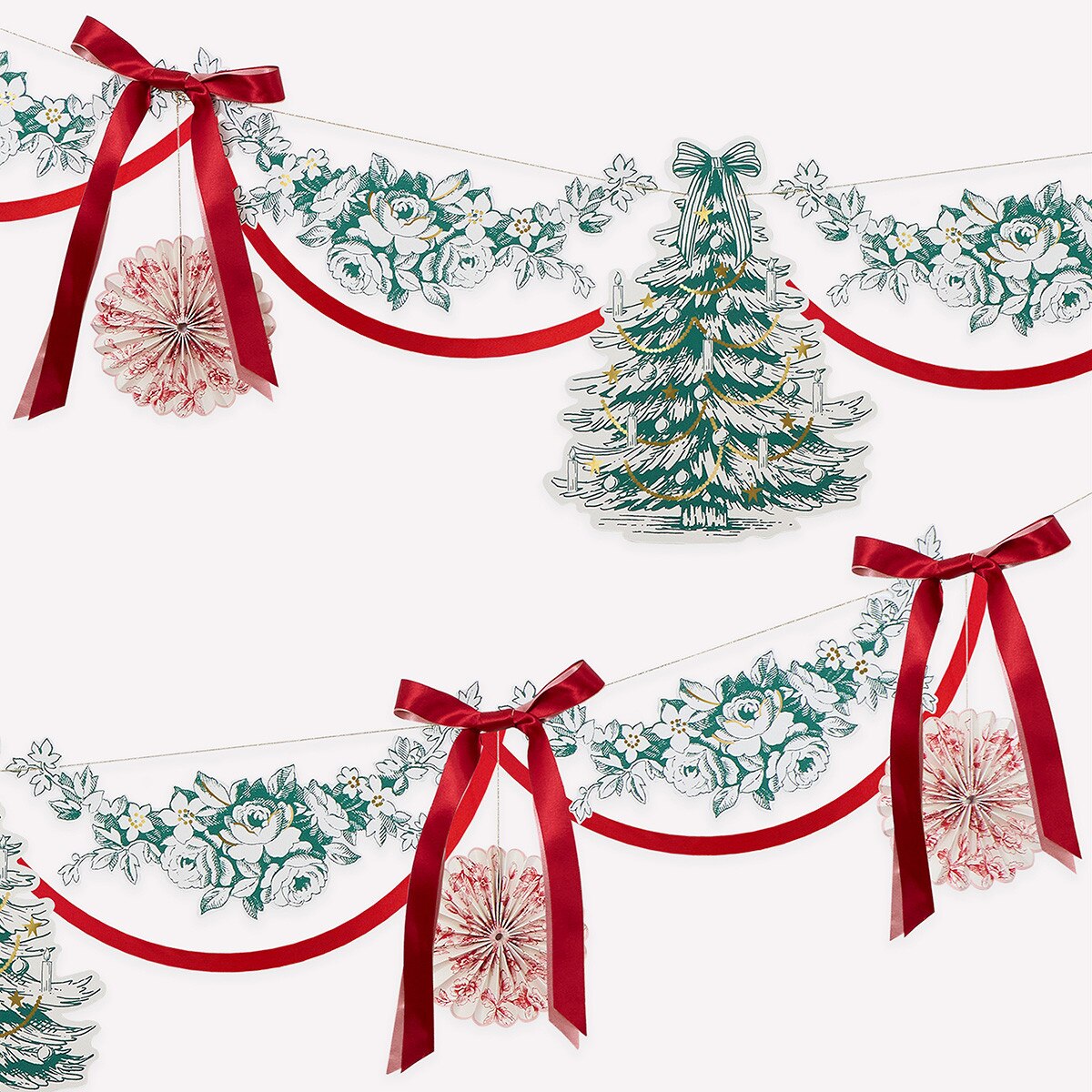 Toile de Jouy Christmas Girlande