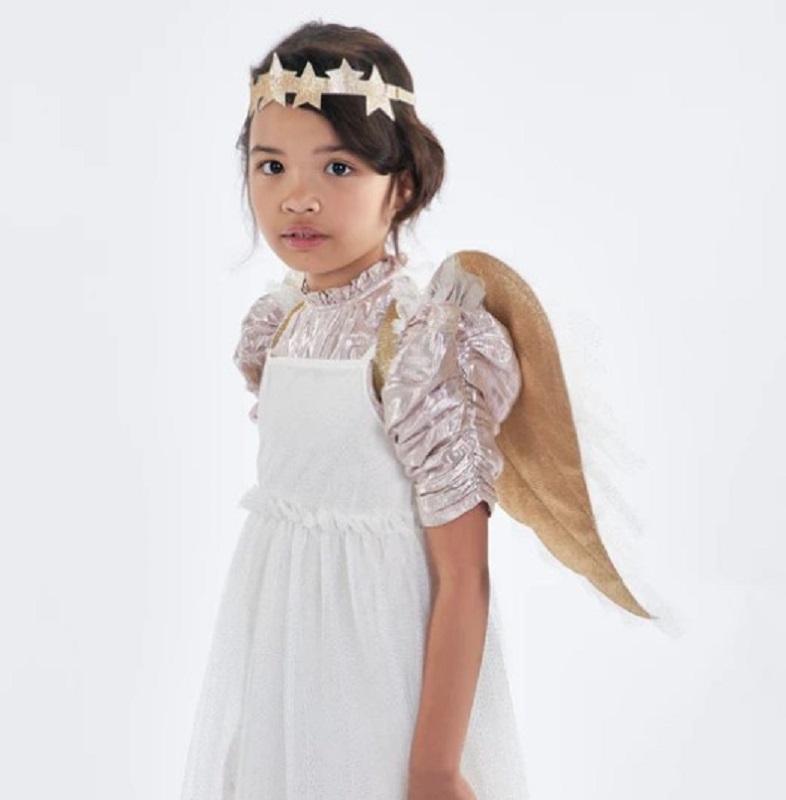Engel Kostüm aus Tüllflügeln & Stirnband