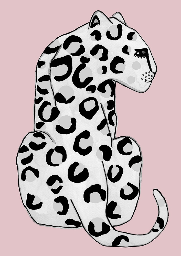 50x70 Poster Leopard rosa