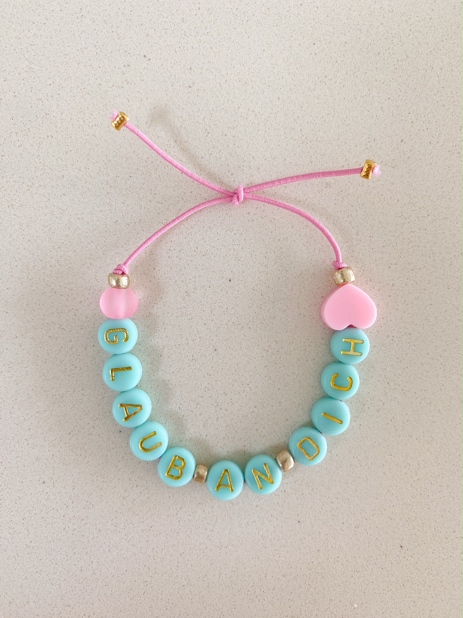 Armband Glaub an Dich türkis