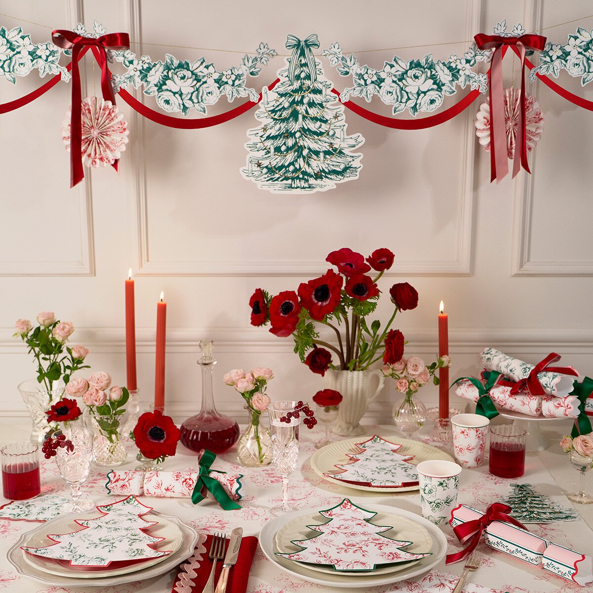 Toile de Jouy Christmas Girlande