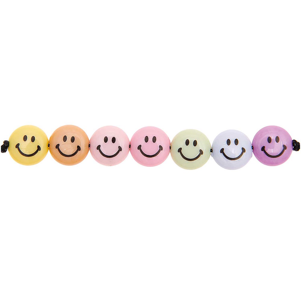 Smiley Perlen rainbow pastell