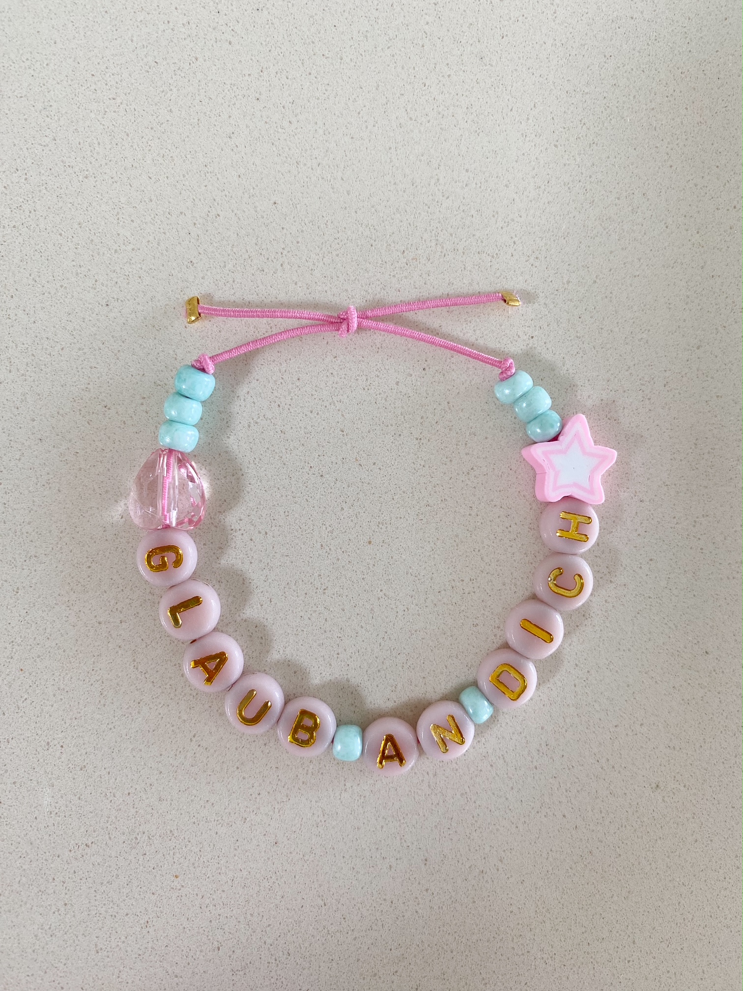 Armband Glaub an Dich beige