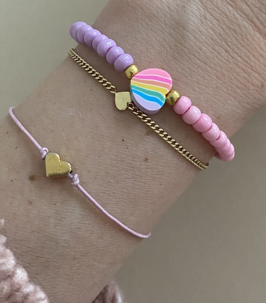 Armband mit Herz pastell