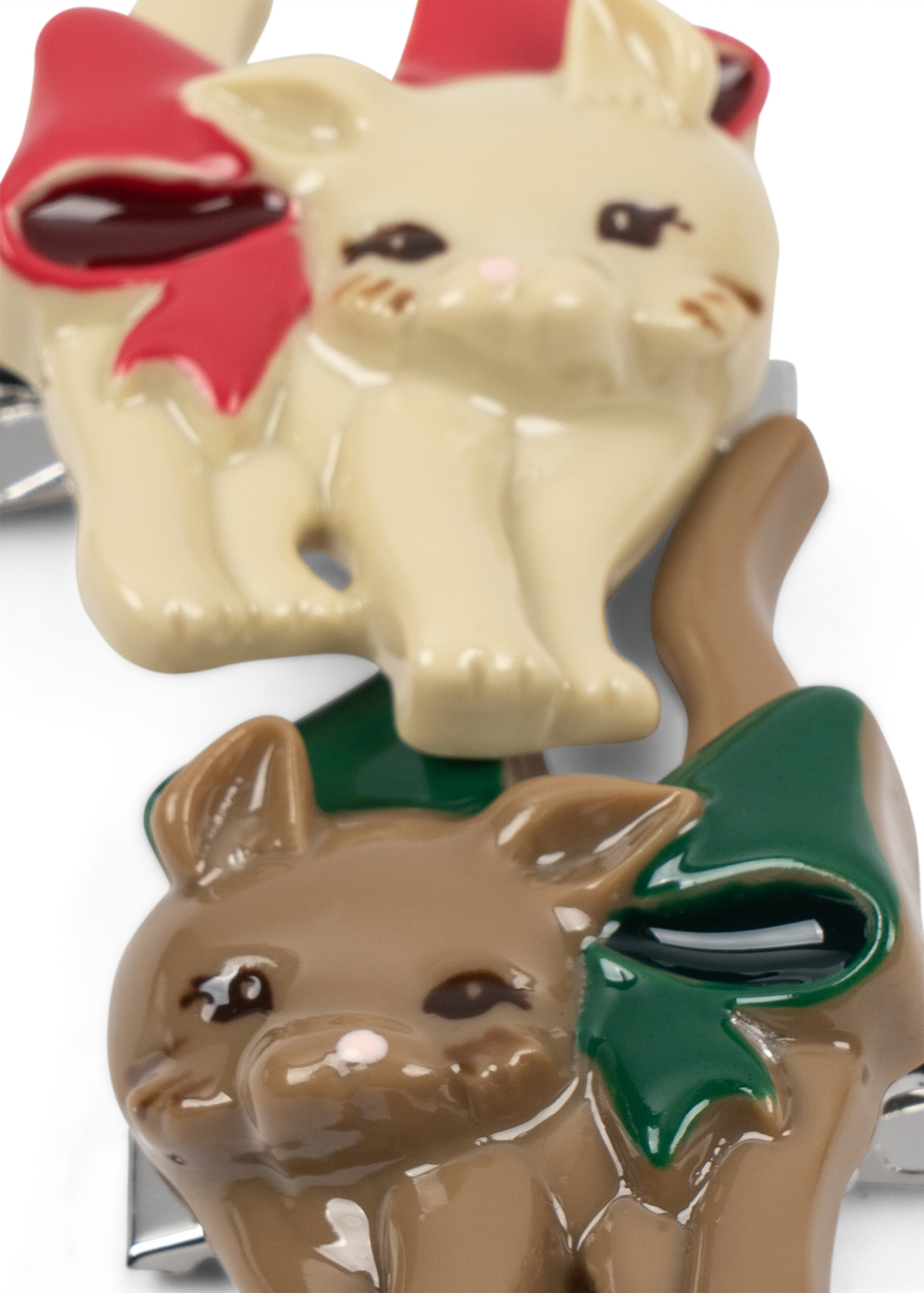 2er Set Katzen Haarspangen bow kitty