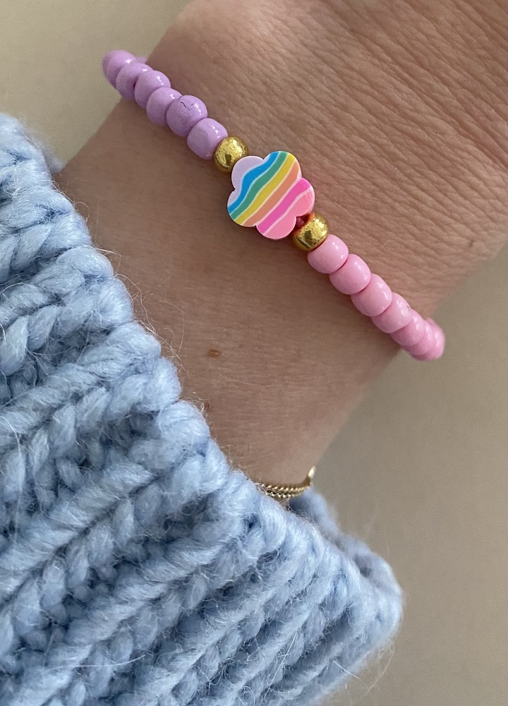 Armband mit Blume pastell