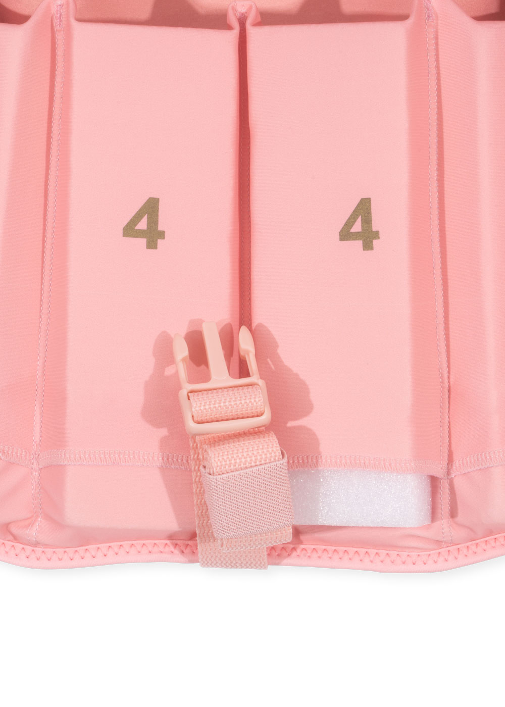 Schwimmweste rosa, Zahlenaufdruck 4, Kunststoff-Schnalle, verstellbarer Gurt.