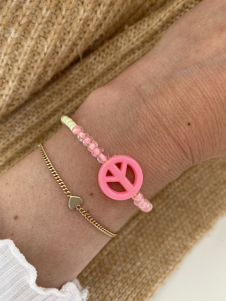 Armband Peace pink