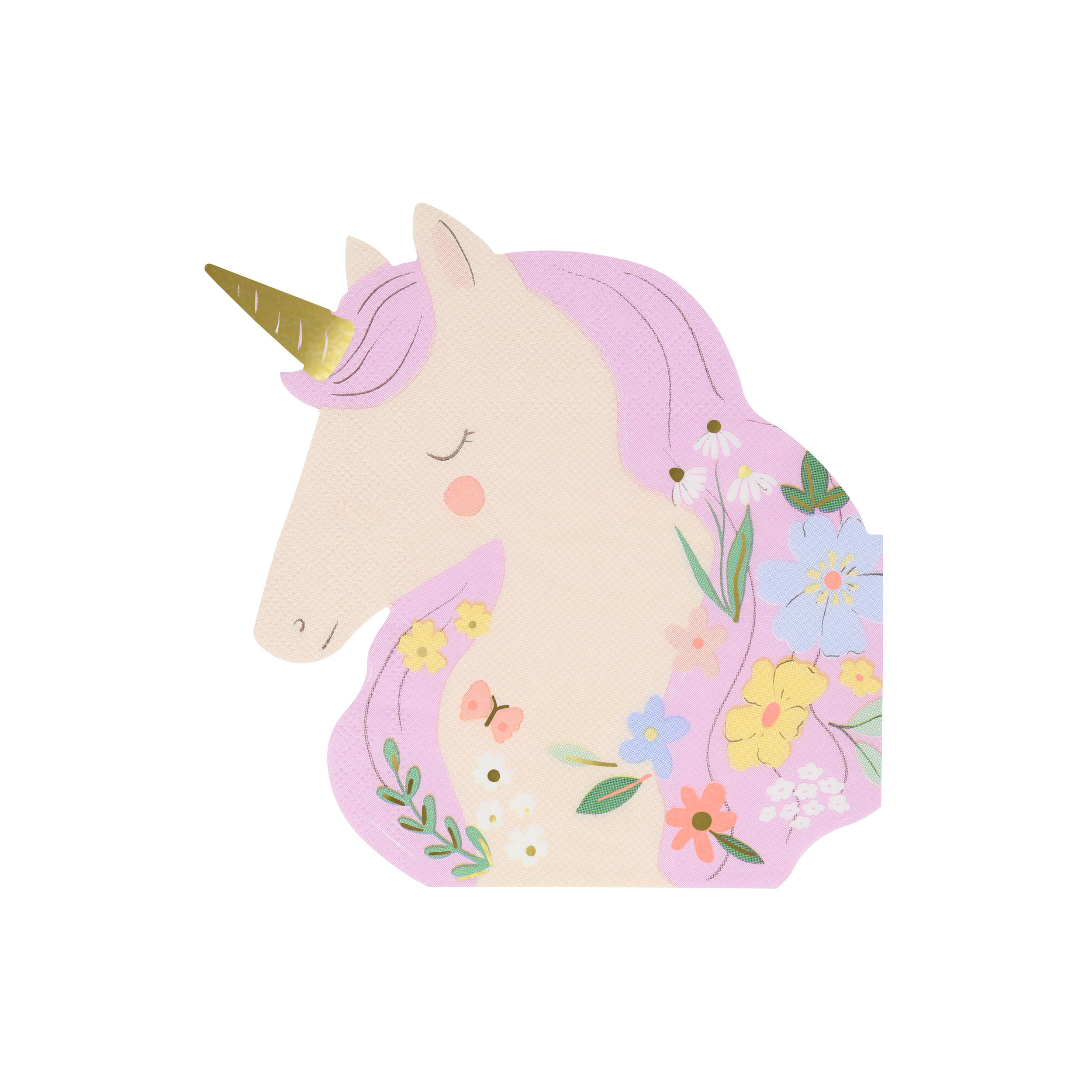 Servietten Einhorn mit Blumen