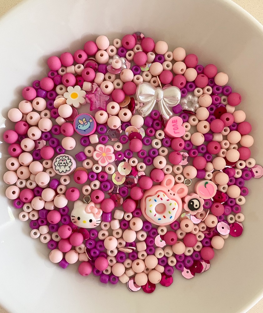Perlenmix Anhänger Hello Kitty & Häschen Donut