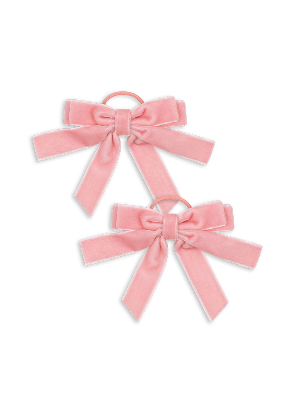 Haargummis Velvet Bow Set peony pink